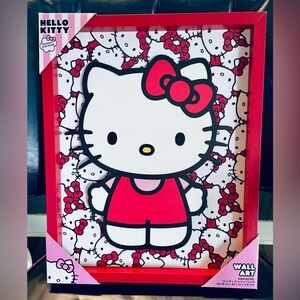 😻 Hello Kitty Wall Art with Red and Pink Highlights 💕❤️